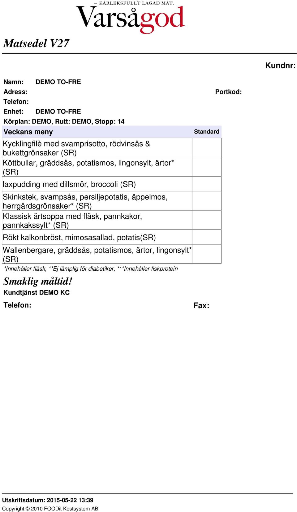 persiljepotatis, äppelmos, herrgårdsgrönsaker* (SR) pannkakssylt* (SR) Rökt kalkonbröst,