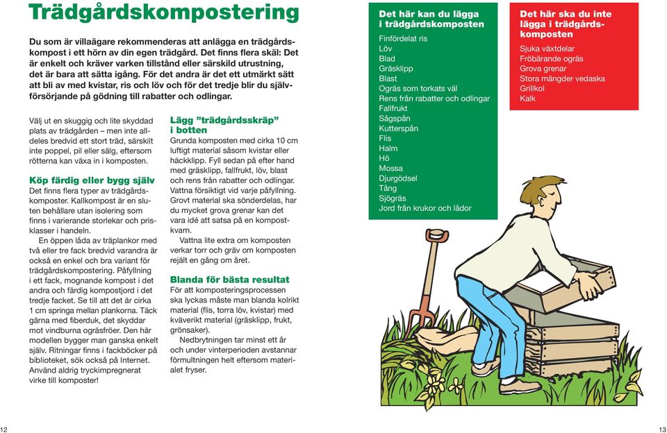 För det andra är det ett utmärkt sätt att bli av med kvistar, ris och löv och för det tredje blir du självförsörjande på gödning till rabatter och odlingar.