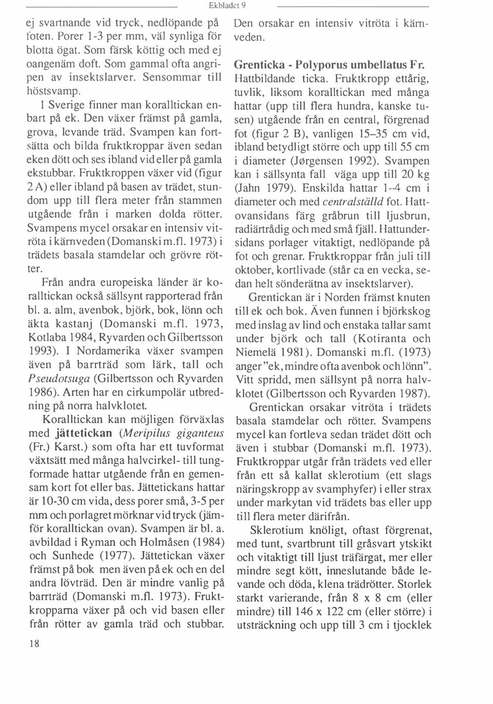 Svampen kan fortsätta och bilda fruktkroppar även sedan eken dött och ses ibland vid eller på gamla ekstubbar.