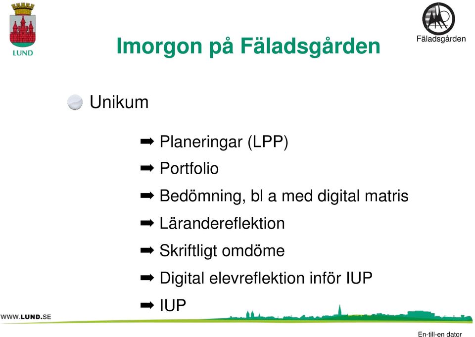 matris Lärandereflektion Skriftligt