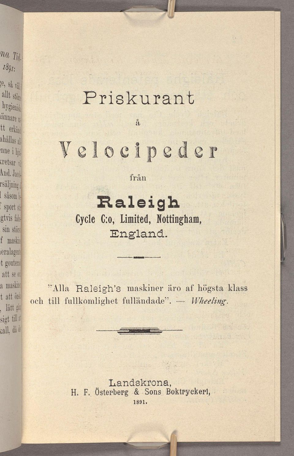 .. Alla Baleigrfs maskiner äro af högsta klass och till