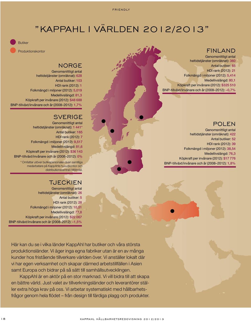 (2012): 7 Folkmängd i miljoner (2012): 9,517 Medellivslängd: 81,6 Köpkraft per invånare (2012): $36 143 BNP-tillväxt/invånare och år (2008 2012): 0% * Omfattar utöver butikspersonalen även samtliga