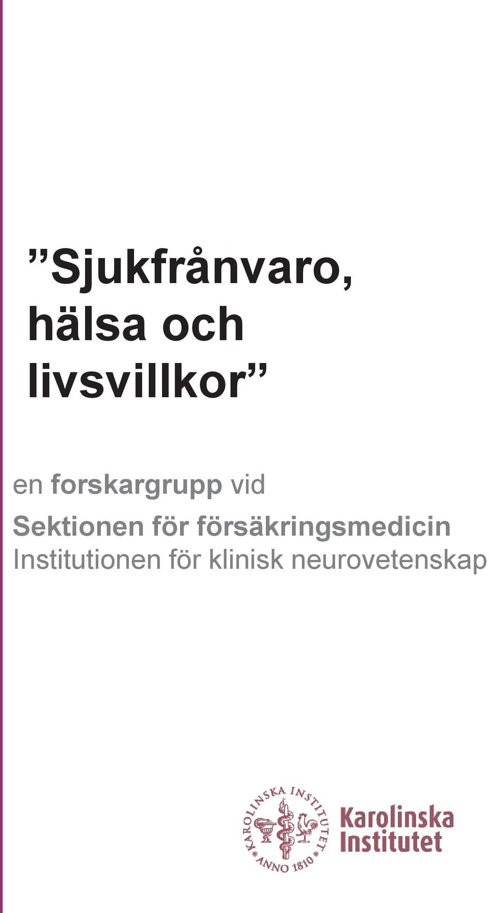 Sektionen för försäkringsmedicin