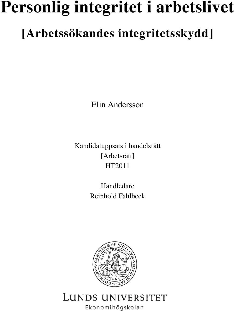 Andersson Kandidatuppsats i handelsrätt