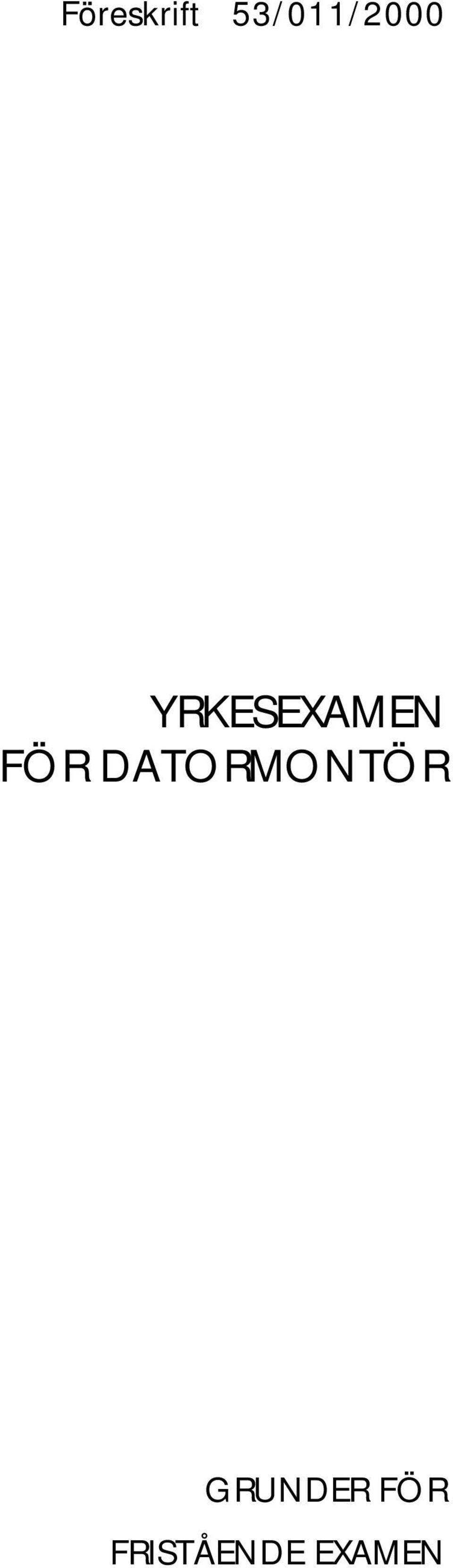 YRKESEXAMEN FÖR