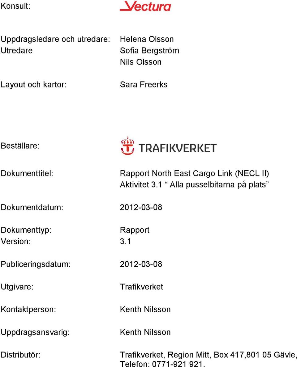 1 Alla pusselbitarna på plats Dokumentdatum: 2012-03-08 Dokumenttyp: Rapport Version: 3.