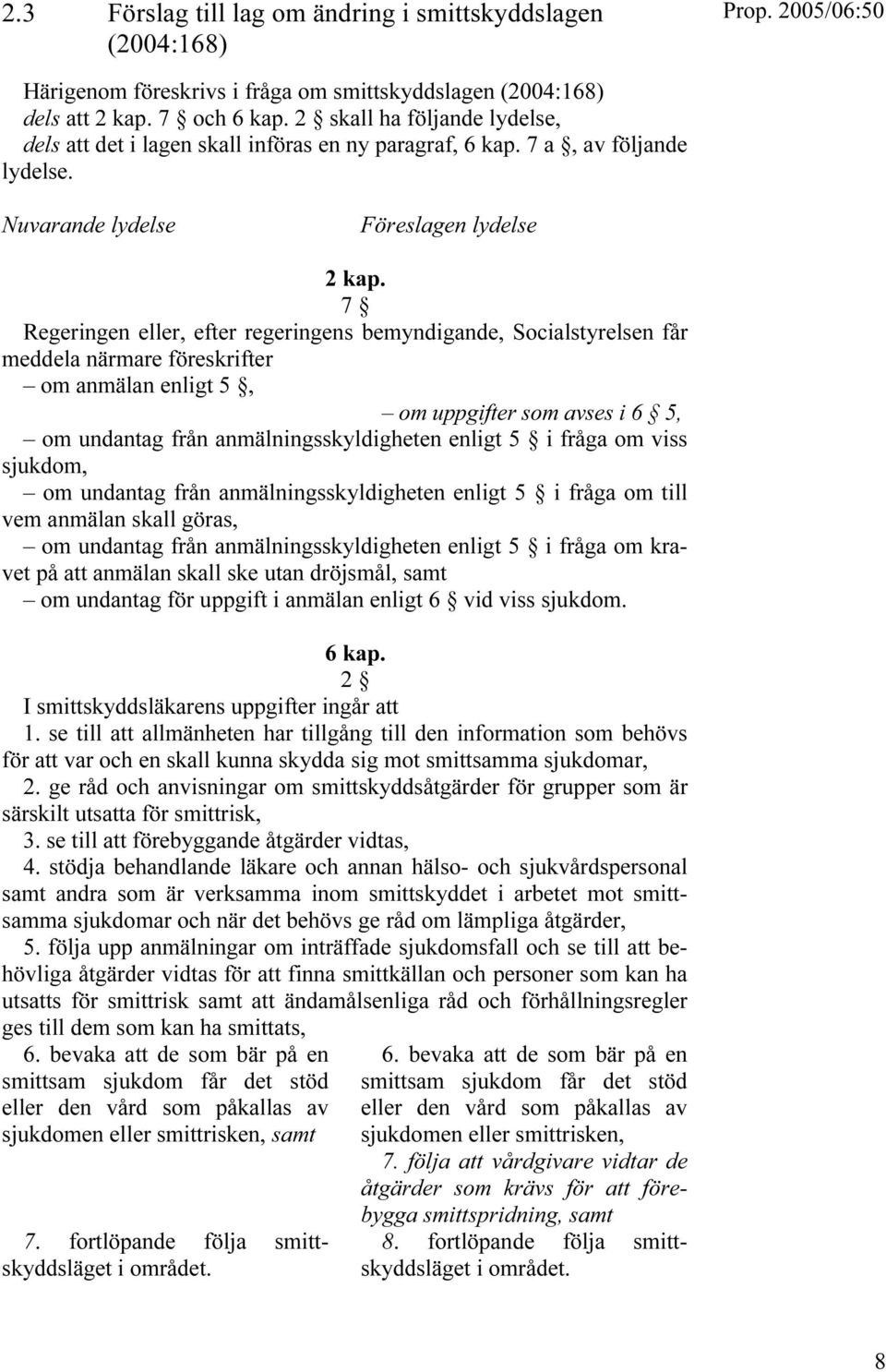 7 Regeringen eller, efter regeringens bemyndigande, Socialstyrelsen får meddela närmare föreskrifter om anmälan enligt 5, om uppgifter som avses i 6 5, om undantag från anmälningsskyldigheten enligt
