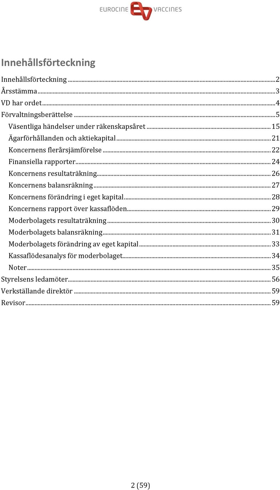 .. 26 Koncernens balansräkning... 27 Koncernens förändring i eget kapital... 28 Koncernens rapport över kassaflöden... 29 Moderbolagets resultaträkning.