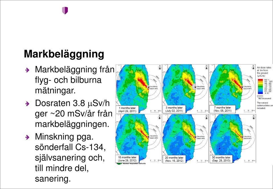 8 Sv/h ger ~20 msv/år från markbeläggningen.