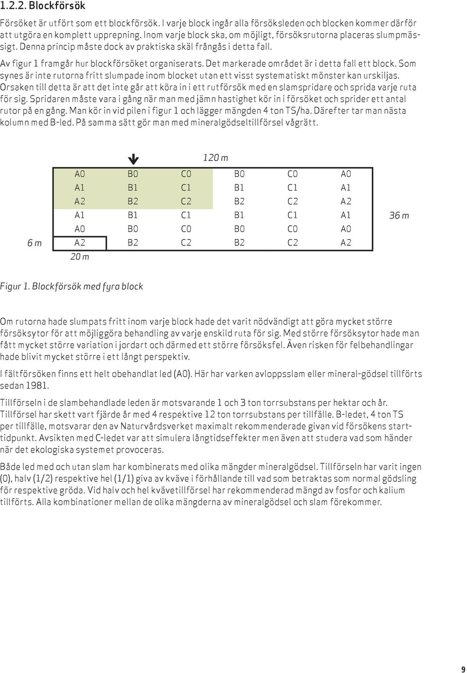 Det markerade området är i detta fall ett block. Som synes är inte rutorna fritt slumpade inom blocket utan ett visst systematiskt mönster kan urskiljas.