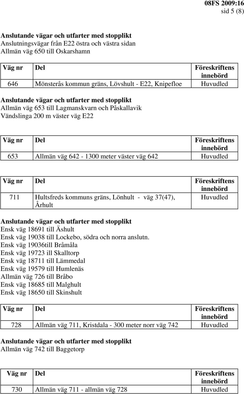 19038 till Lockebo, södra och norra anslutn.