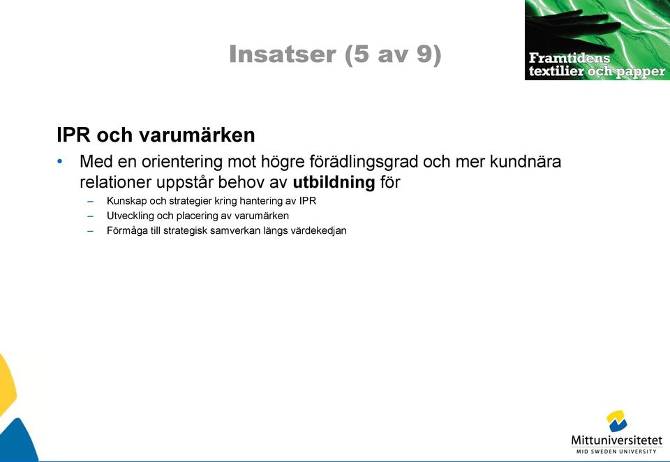 utbildning för Kunskap och strategier kring hantering av IPR