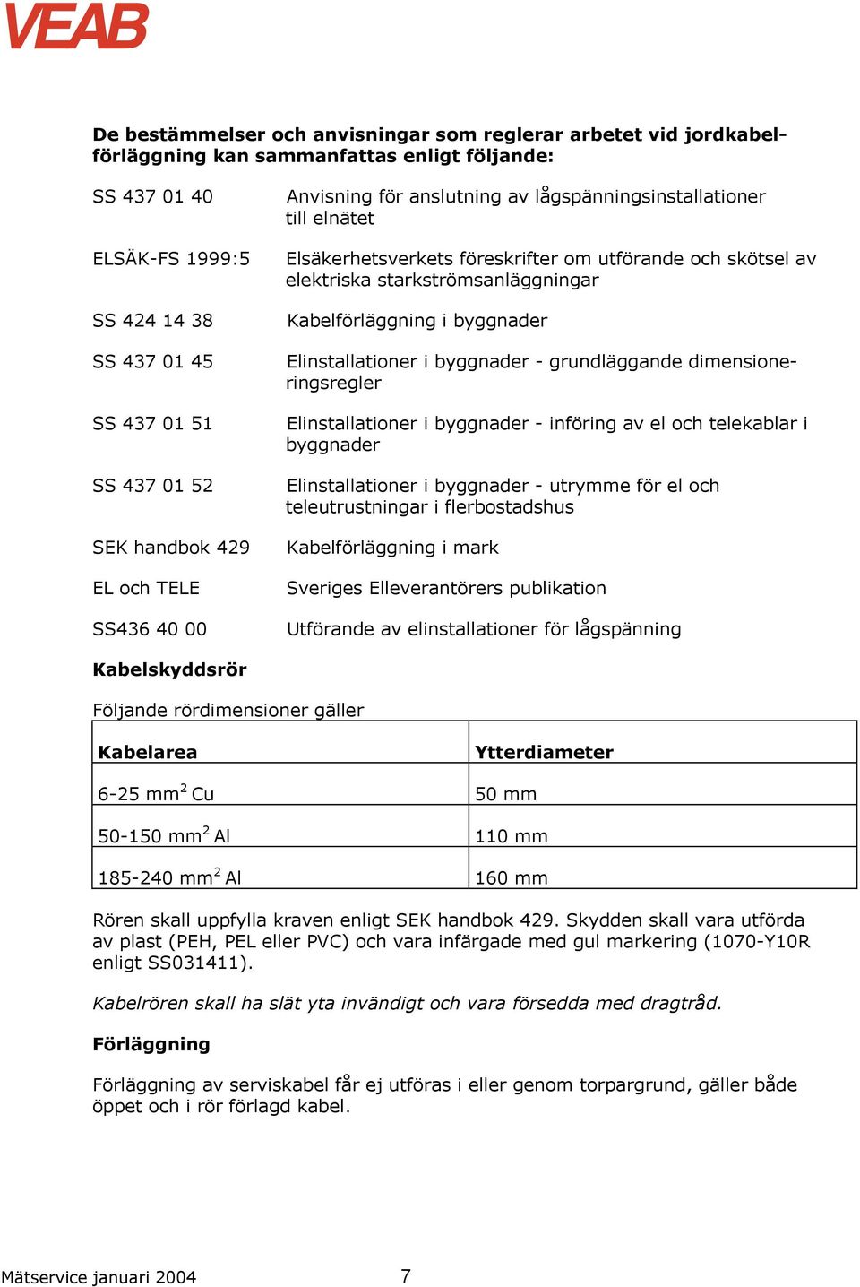 Kabelförläggning i byggnader Elinstallationer i byggnader - grundläggande dimensioneringsregler Elinstallationer i byggnader - införing av el och telekablar i byggnader Elinstallationer i byggnader -