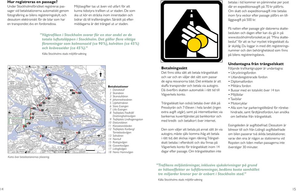 fordonsdosa. Vägtrafiken i Stockholm svarar för en stor andel av de totala luftutsläppen i Stockholm.