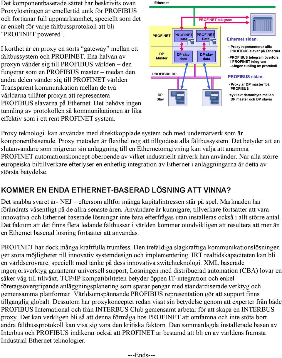 I korthet är en proxy en sorts gateway mellan ett fältbussystem och PROFINET.