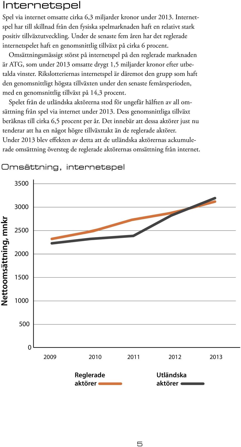 Omsättningsmässigt störst på internetspel på den reglerade marknaden är ATG, som under 2013 omsatte drygt 1,5 miljarder kronor efter utbetalda vinster.