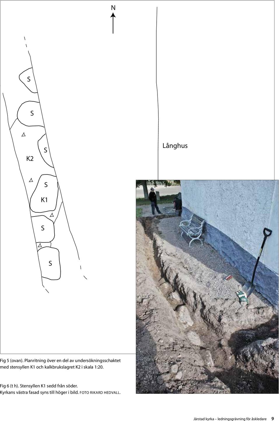 kalkbrukslagret K2 i skala 1:20. Fig 6 (t h).