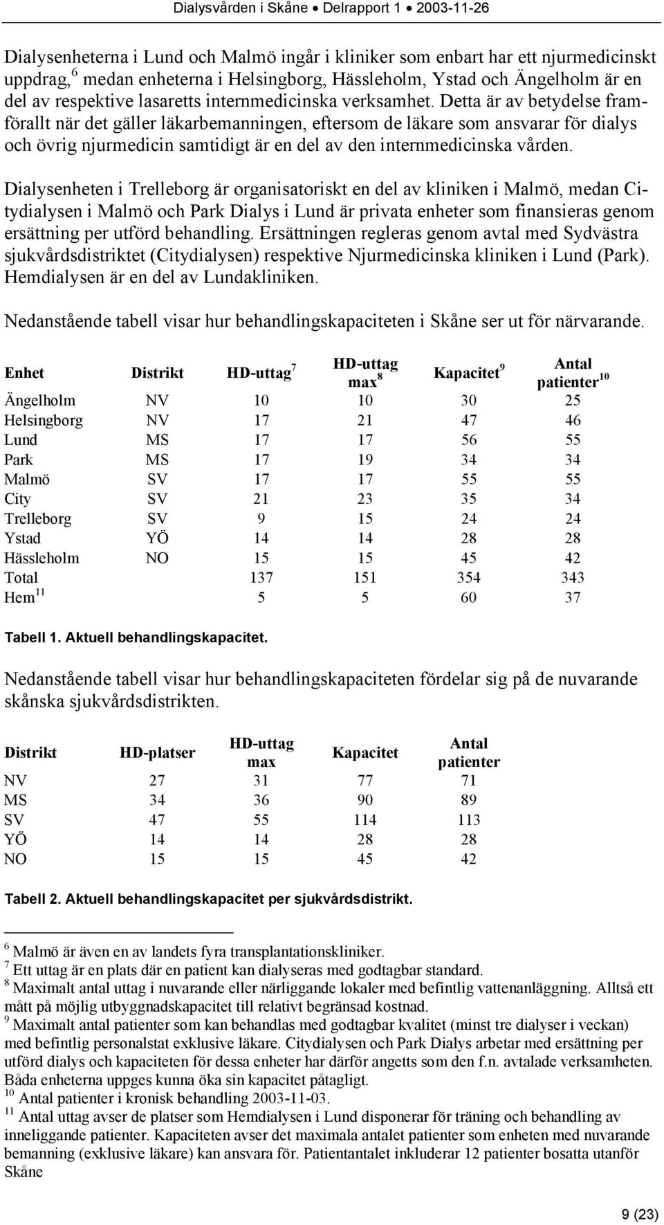 Detta är av betydelse framförallt när det gäller läkarbemanningen, eftersom de läkare som ansvarar för dialys och övrig njurmedicin samtidigt är en del av den internmedicinska vården.
