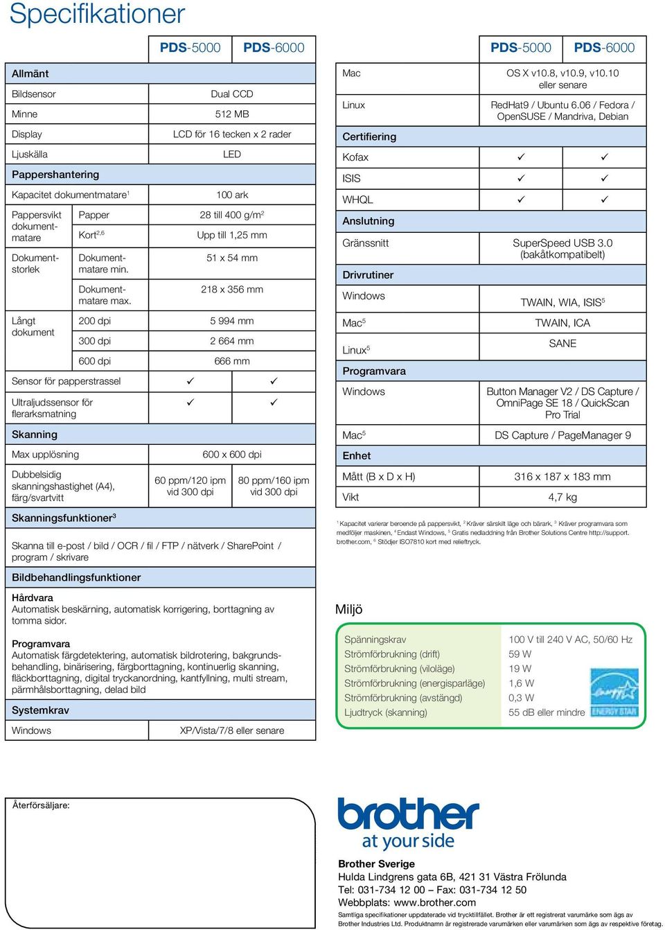 Upp till 1,25 mm 51 x 54 mm 218 x 356 mm 200 dpi 5 994 mm 300 dpi 2 664 mm 600 dpi 666 mm Sensor för papperstrassel ü ü Ultraljudssensor för flerarksmatning Skanning ü ü Mac OS X v10.8, v10.9, v10.