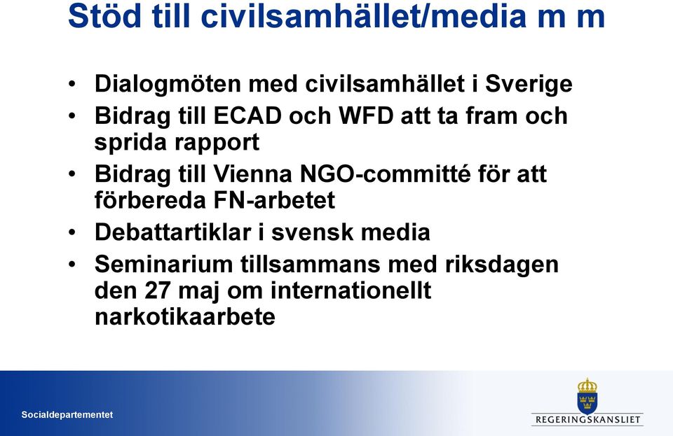 NGO-committé för att förbereda FN-arbetet Debattartiklar i svensk media