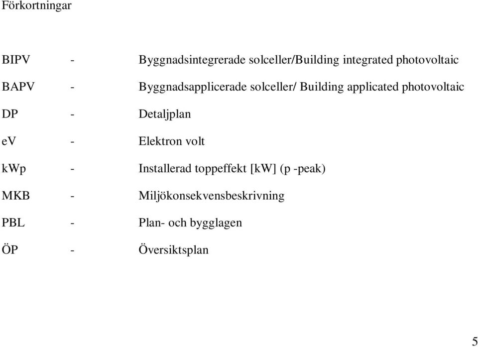 photovoltaic DP - Detaljplan ev - Elektron volt kwp - Installerad toppeffekt