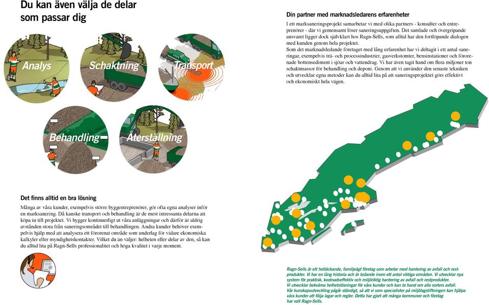 Det samlade och övergripande ansvaret ligger dock självklart hos Ragn-Sells, som alltid har den fortlöpande dialogen med kunden genom hela projektet.