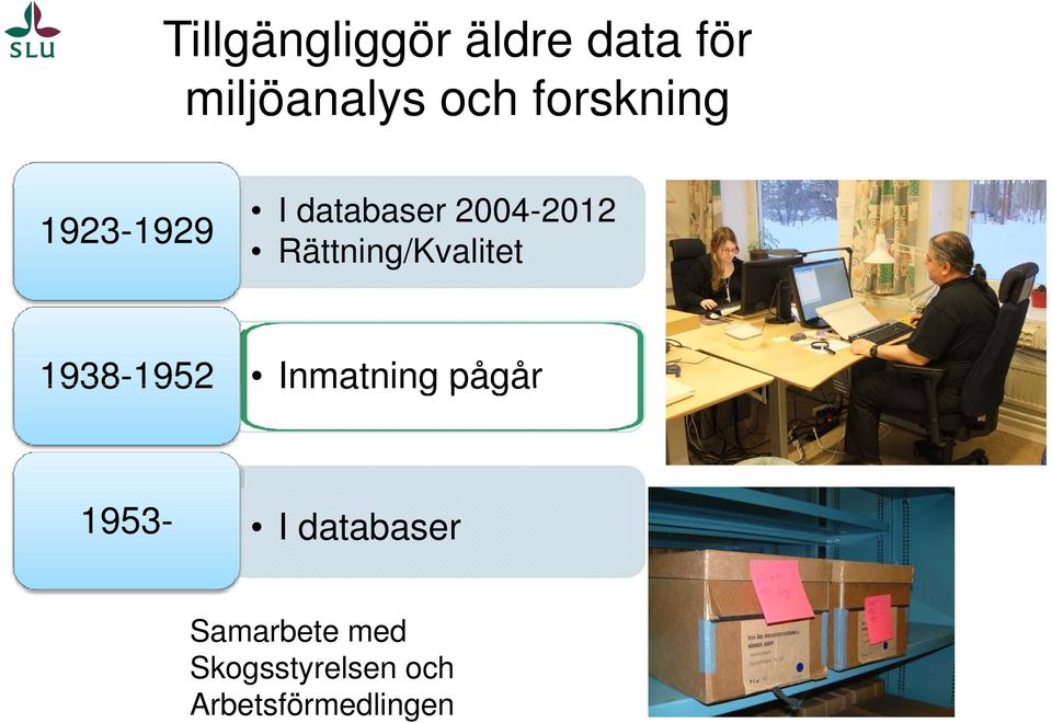 Rättning/Kvalitet 1938-1952 1952 Inmatning pågår
