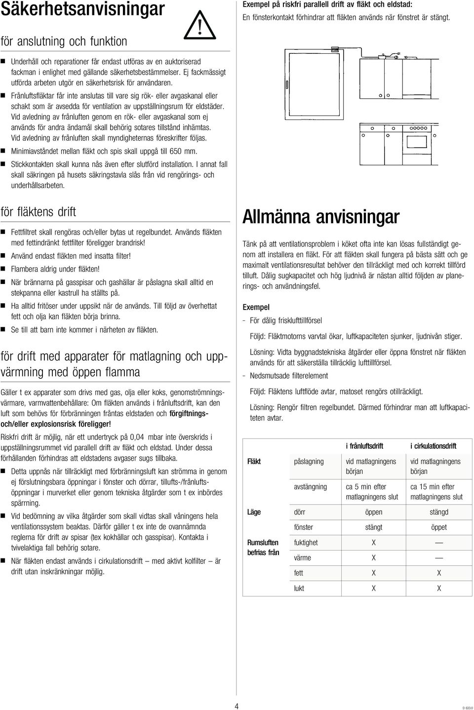 Ej fackmässigt utförda arbeten utgör en säkerhetsrisk för användaren.