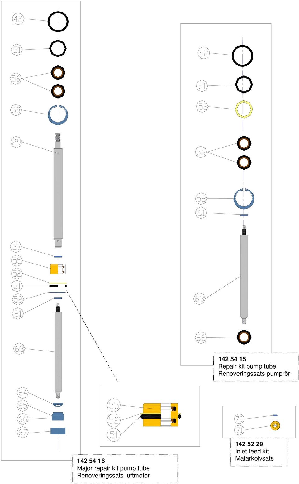 repair kit pump tube Renoveringssats