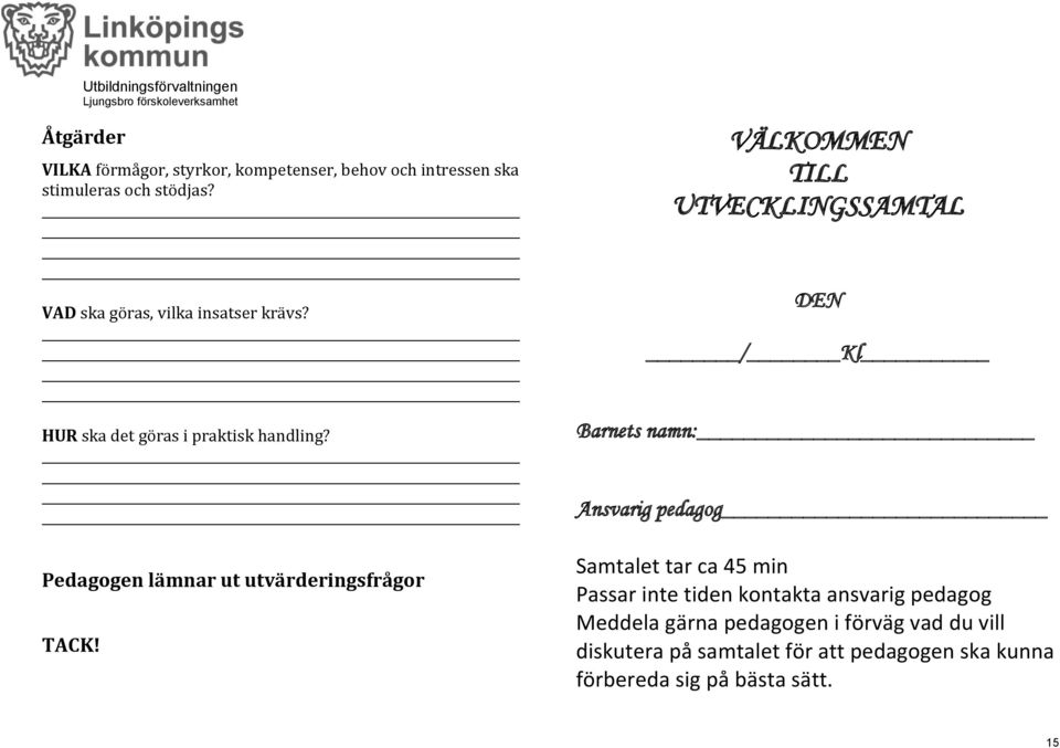 Handlingsplan For Utvecklingssamtal Pdf Free Download