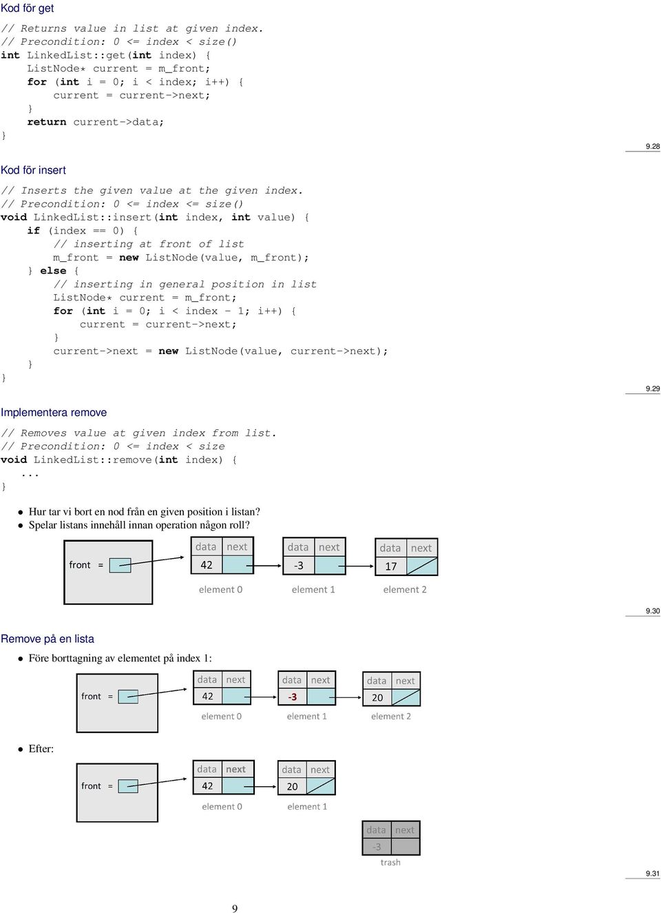 Inserts the given value at the given index.