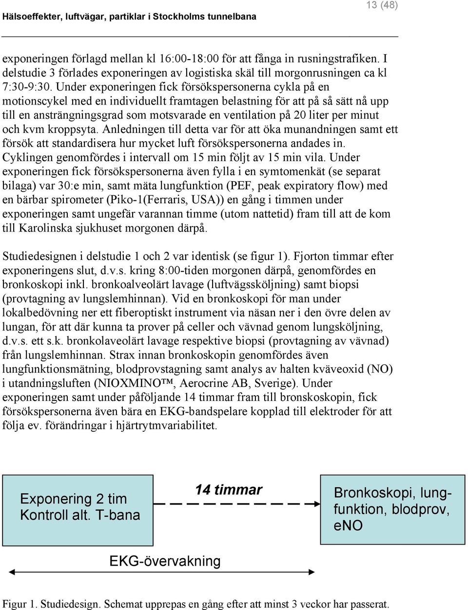liter per minut och kvm kroppsyta. Anledningen till detta var för att öka munandningen samt ett försök att standardisera hur mycket luft försökspersonerna andades in.