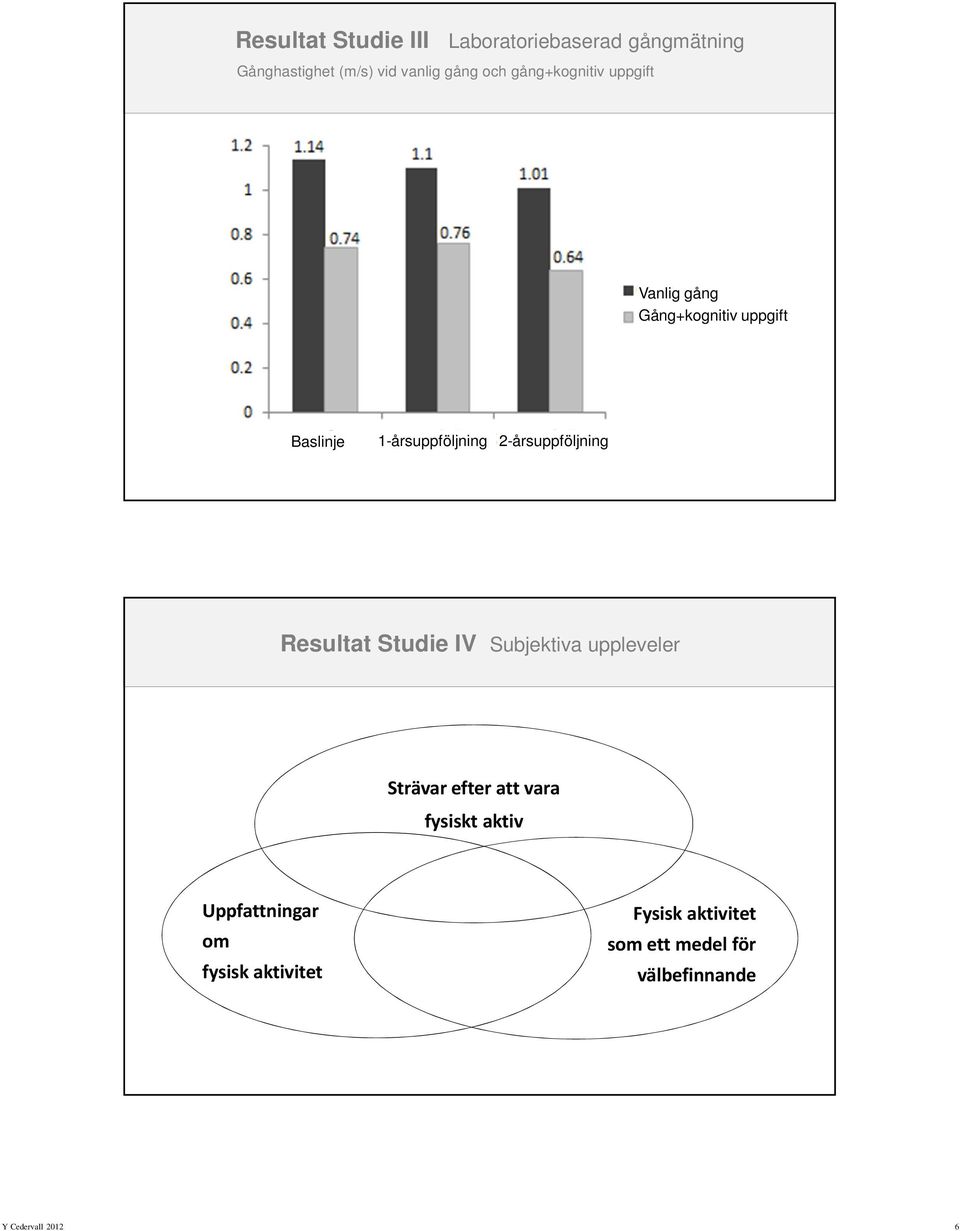 Baslinje 1-årsuppföljning 2-årsuppföljning Resultat Studie IV Subjektiva uppleveler Strävar efter