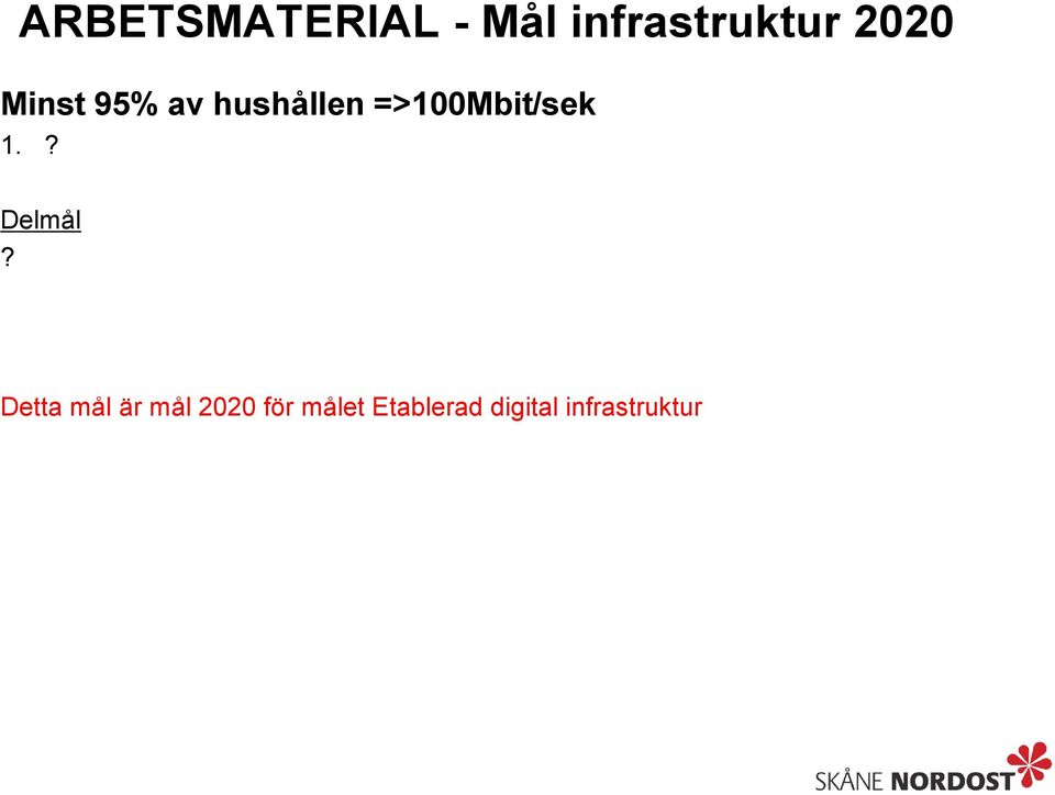 =>100Mbit/sek 1.? Delmål?
