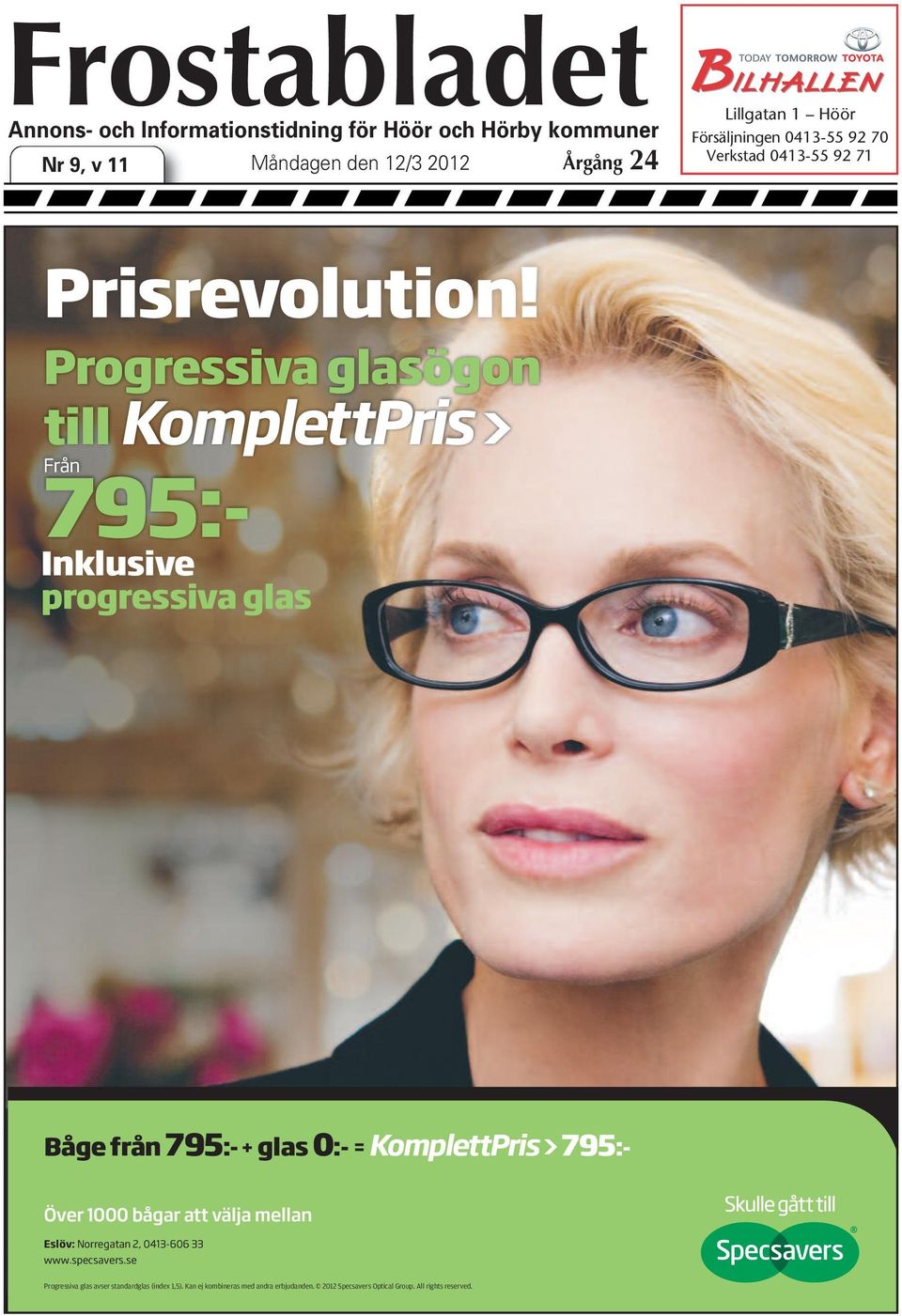 Frostabladet 795:- Prisrevolution! till KomplettPris > Progressiva glasögon.  Inklusive progressiva glas - PDF Free Download