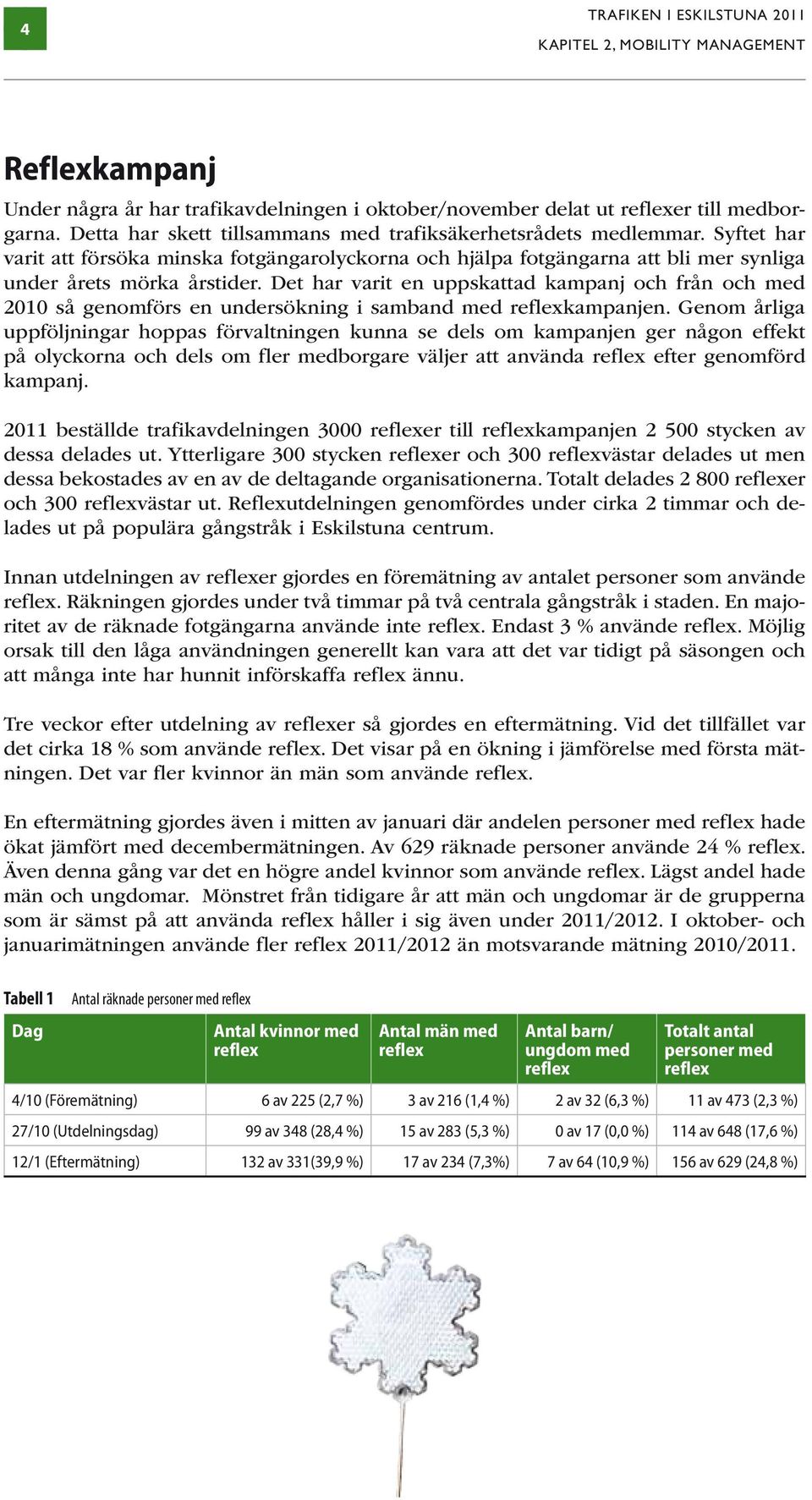 Det har varit en uppskattad kampanj och från och med 2010 så genomförs en undersökning i samband med reflexkampanjen.