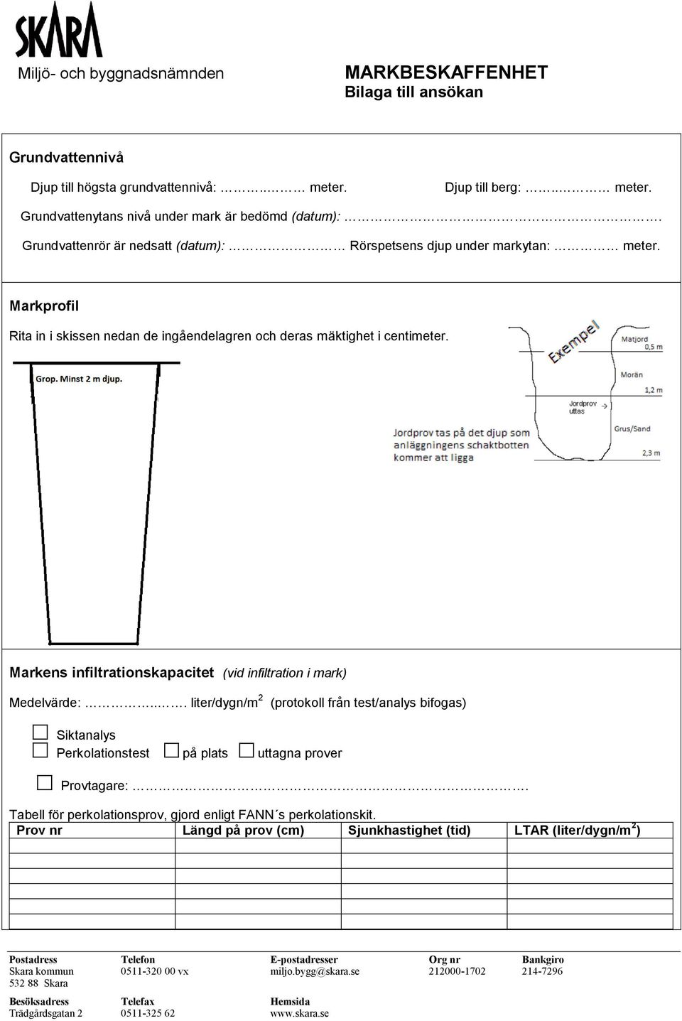 Markprofil Rita in i skissen nedan de ingåendelagren och deras mäktighet i centimeter. Markens infiltrationskapacitet (vid infiltration i mark) Medelvärde:.