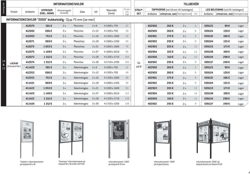 Plexichoc 2 x 16 H 1350 x 1000 45 402901 275 2 v. 8 509132 196 412071 969 2 v. Plexichoc 2 x 18 H 1000 x 1350 55 402902 295 2 v. 9 509104 155 412072 1 053 2 v.