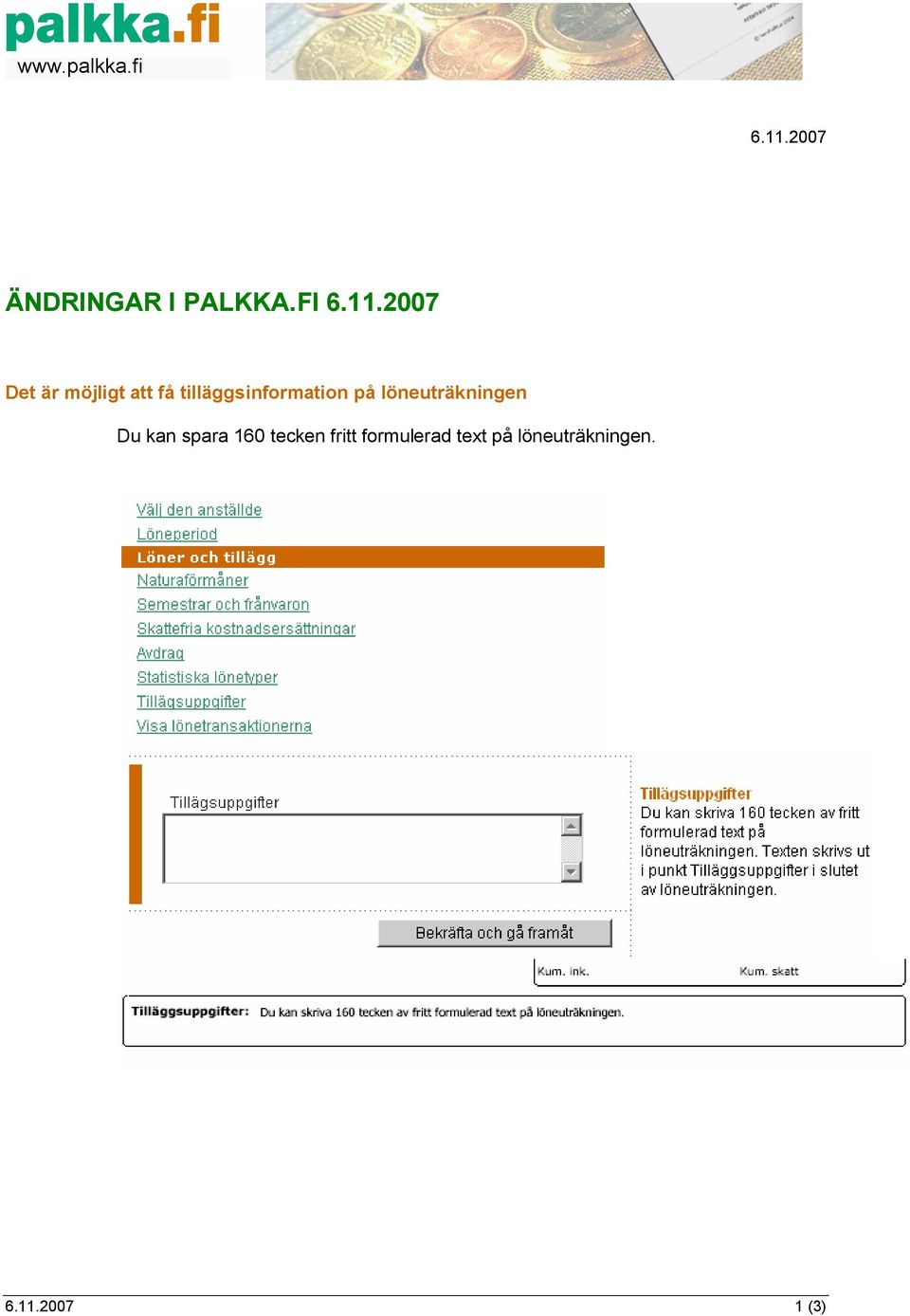 löneuträkningen Du kan spara 160 tecken fritt