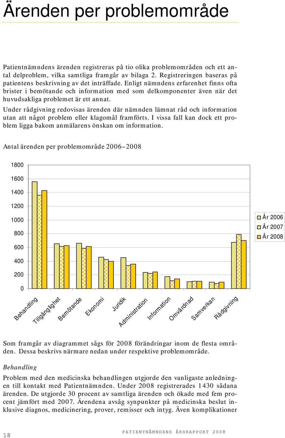 Enligt nämndens erfarenhet finns ofta brister i bemötande och information med som delkomponenter även när det huvudsakliga problemet är ett annat.