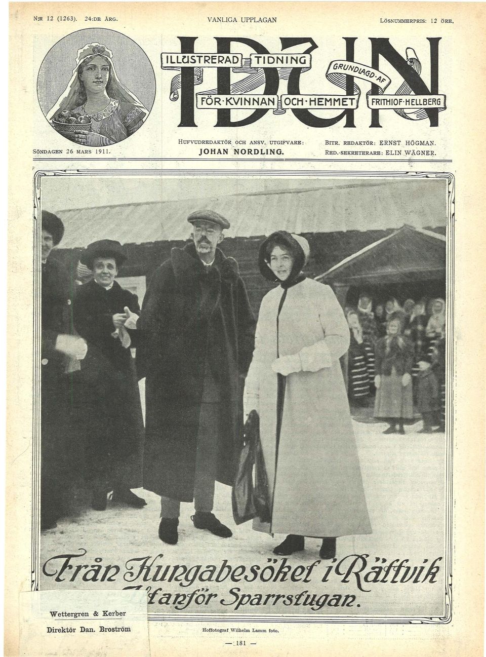 SÖNDAGEN 26 MARS 1911. JOHAN NORDLNG. RED.