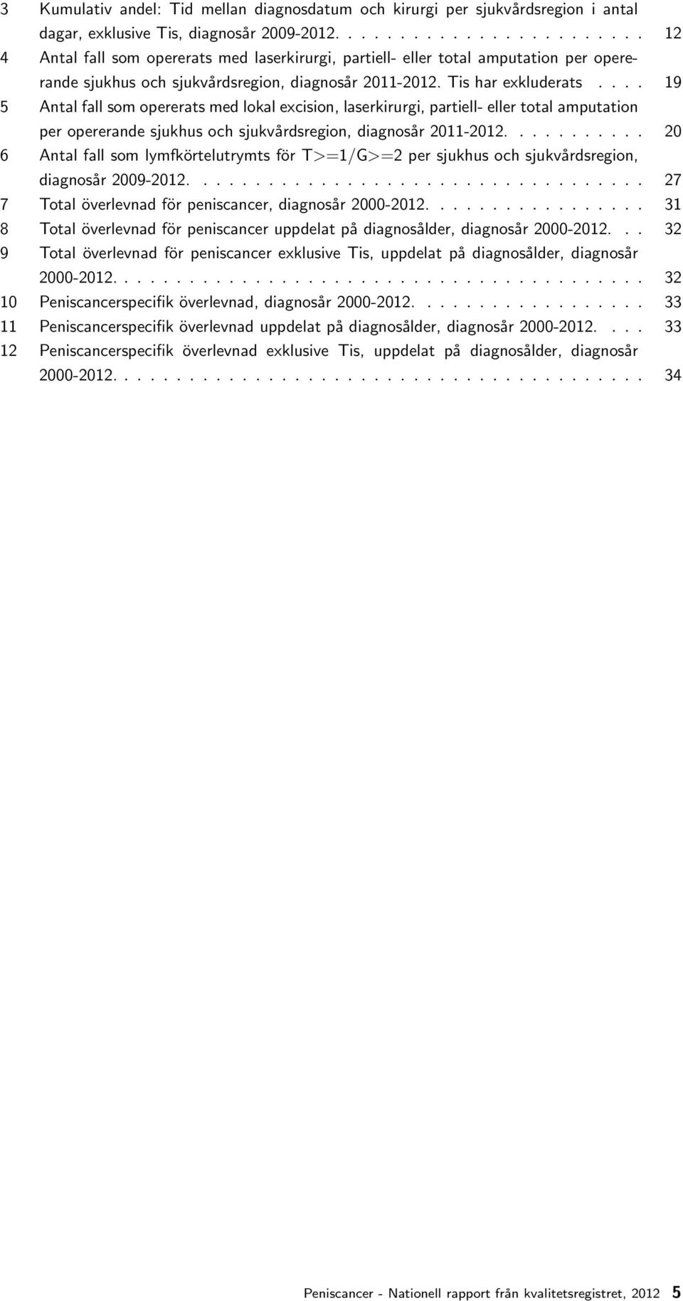 ... 9 5 Antal fall som opererats med lokal excision, laserkirurgi, partiell- eller total amputation per opererande sjukhus och sjukvårdsregion, diagnosår 0-0.