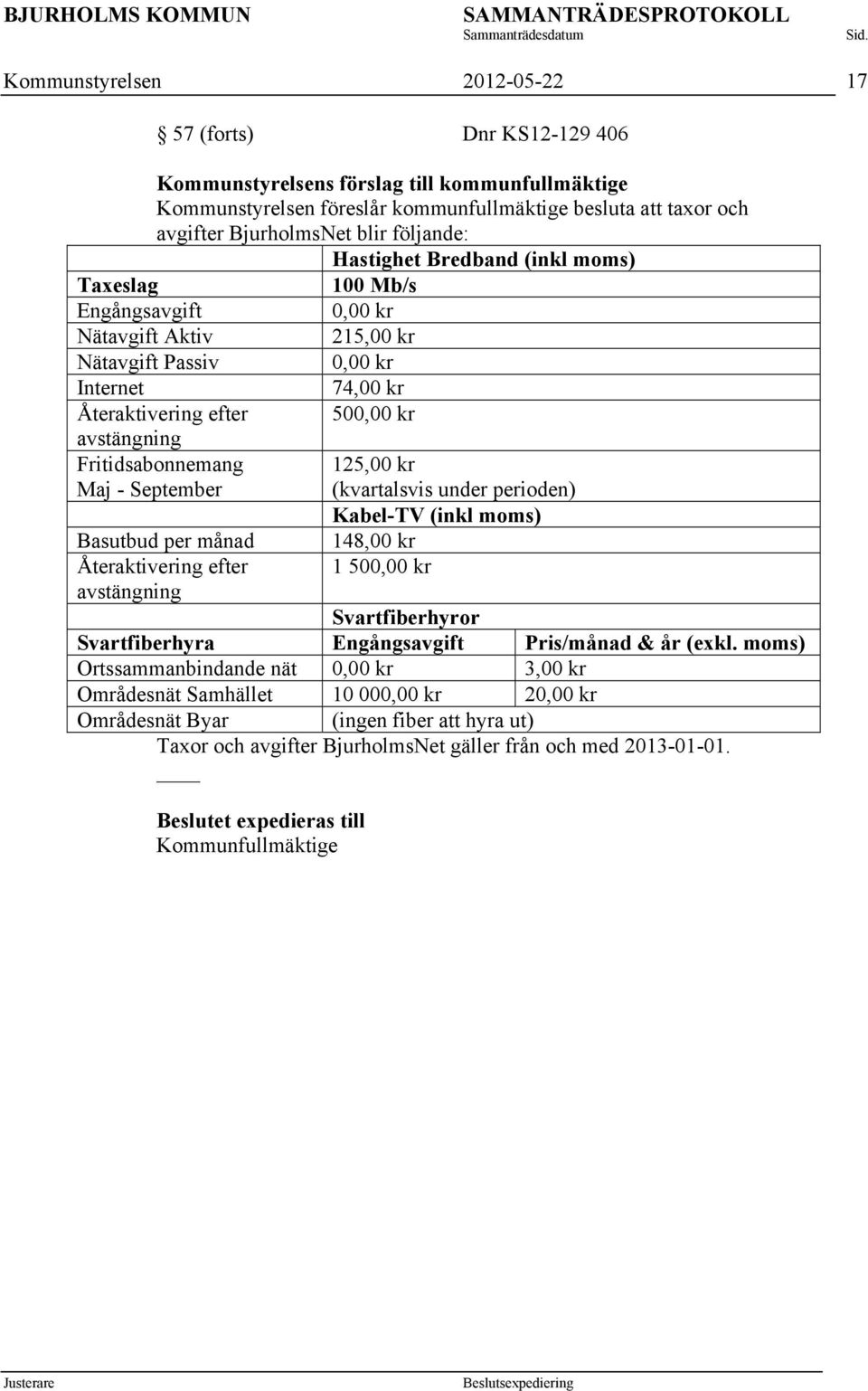 Fritidsabonnemang Maj - September Basutbud per månad Återaktivering efter avstängning 125,00 kr (kvartalsvis under perioden) Kabel-TV (inkl moms) 148,00 kr 1 500,00 kr Svartfiberhyror Svartfiberhyra