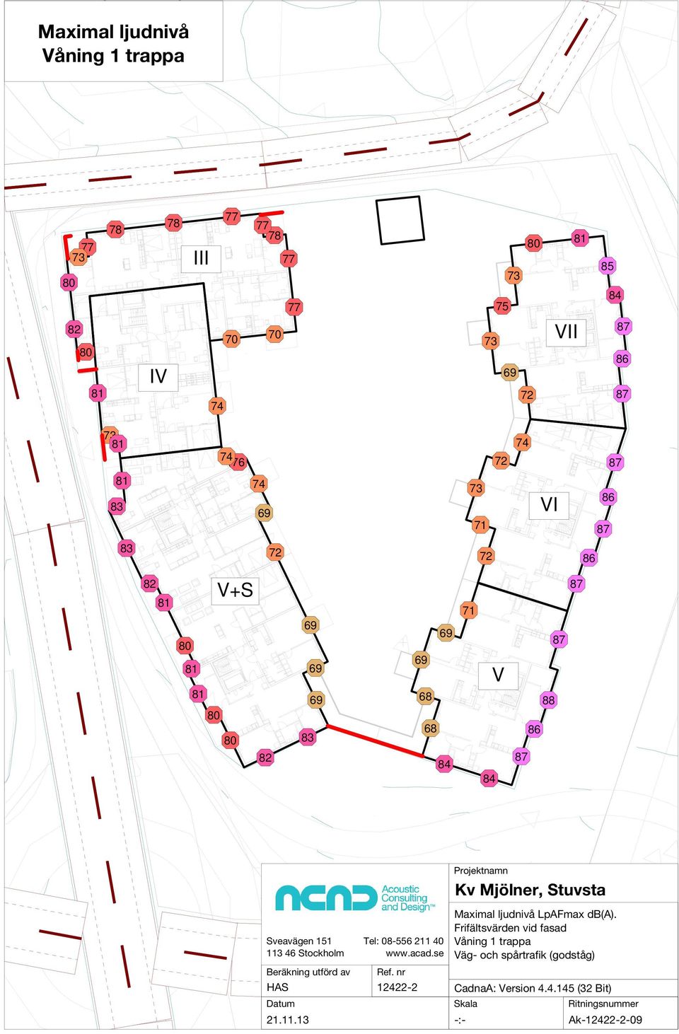 13 Tel: 08-5 211 40 Maximal ljudnivå LpAFmax db(a).