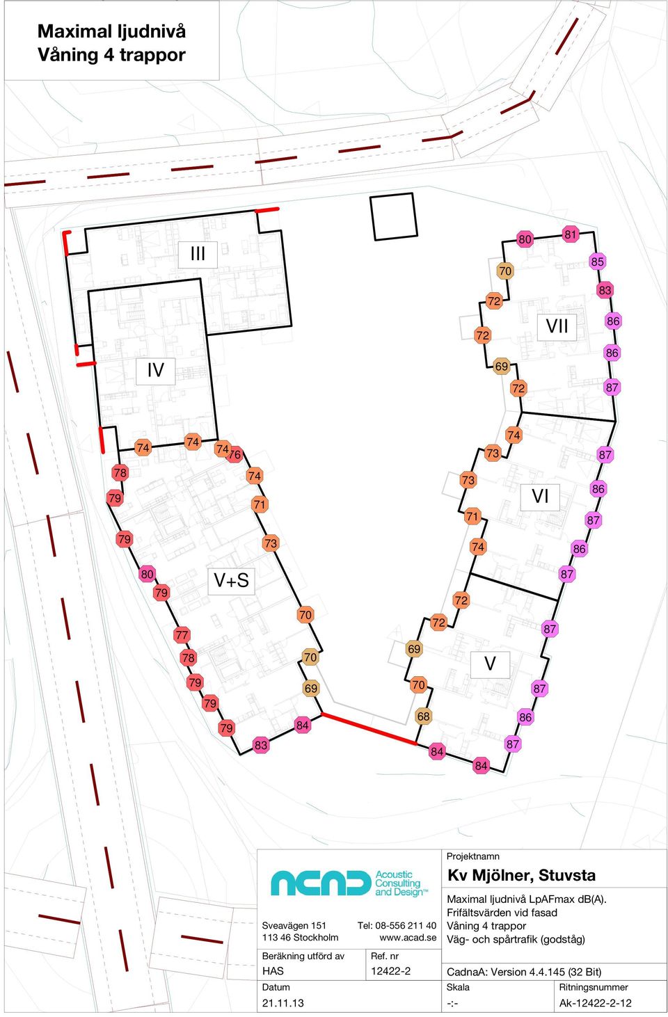 13 Tel: 08-5 211 40 Maximal ljudnivå LpAFmax db(a).