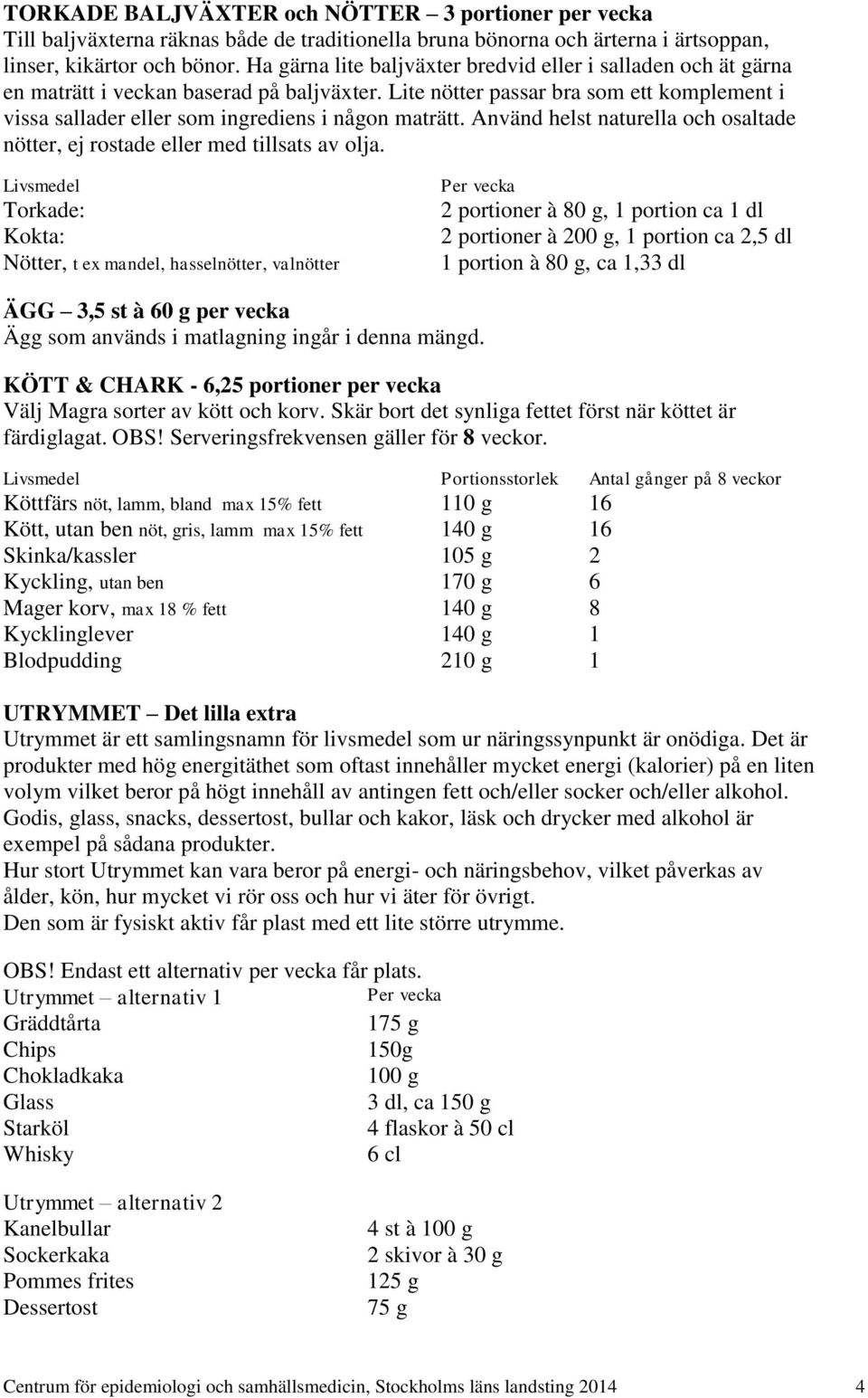 Lite nötter passar bra som ett komplement i vissa sallader eller som ingrediens i någon maträtt. Använd helst naturella och osaltade nötter, ej rostade eller med tillsats av olja.