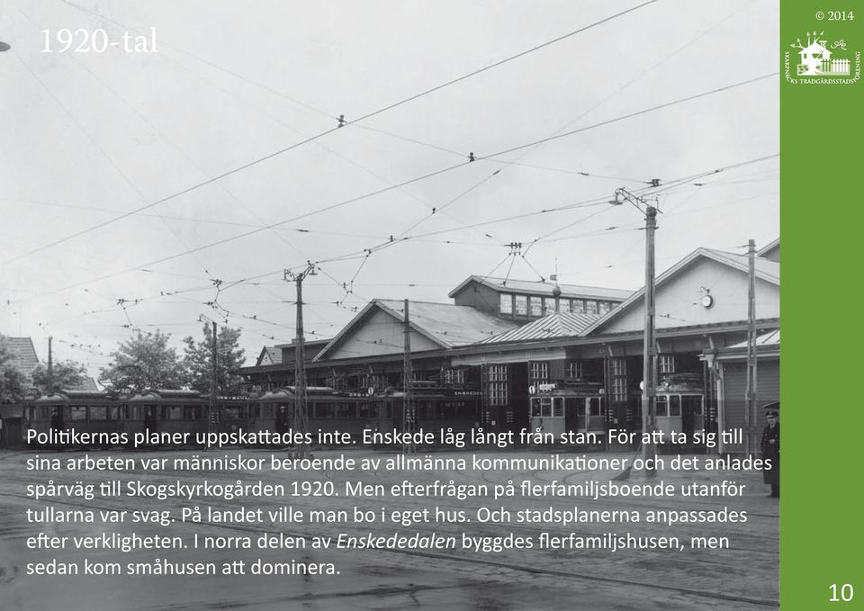 Skogskyrkogården 1920. Men efterfrågan på flerfamiljsboende utanför tullarna var svag.