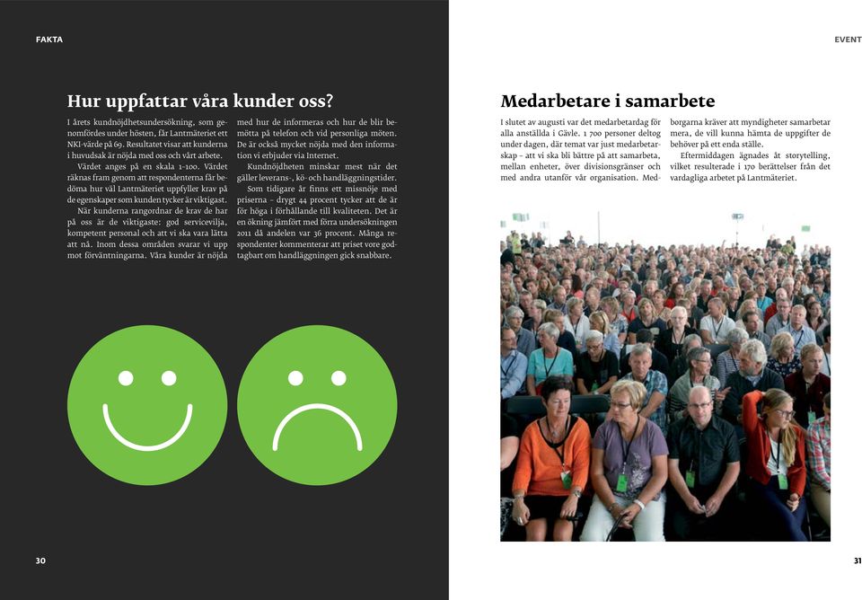 Värdet räknas fram genom att respondenterna får bedöma hur väl Lantmäteriet uppfyller krav på de egenskaper som kunden tycker är viktigast.