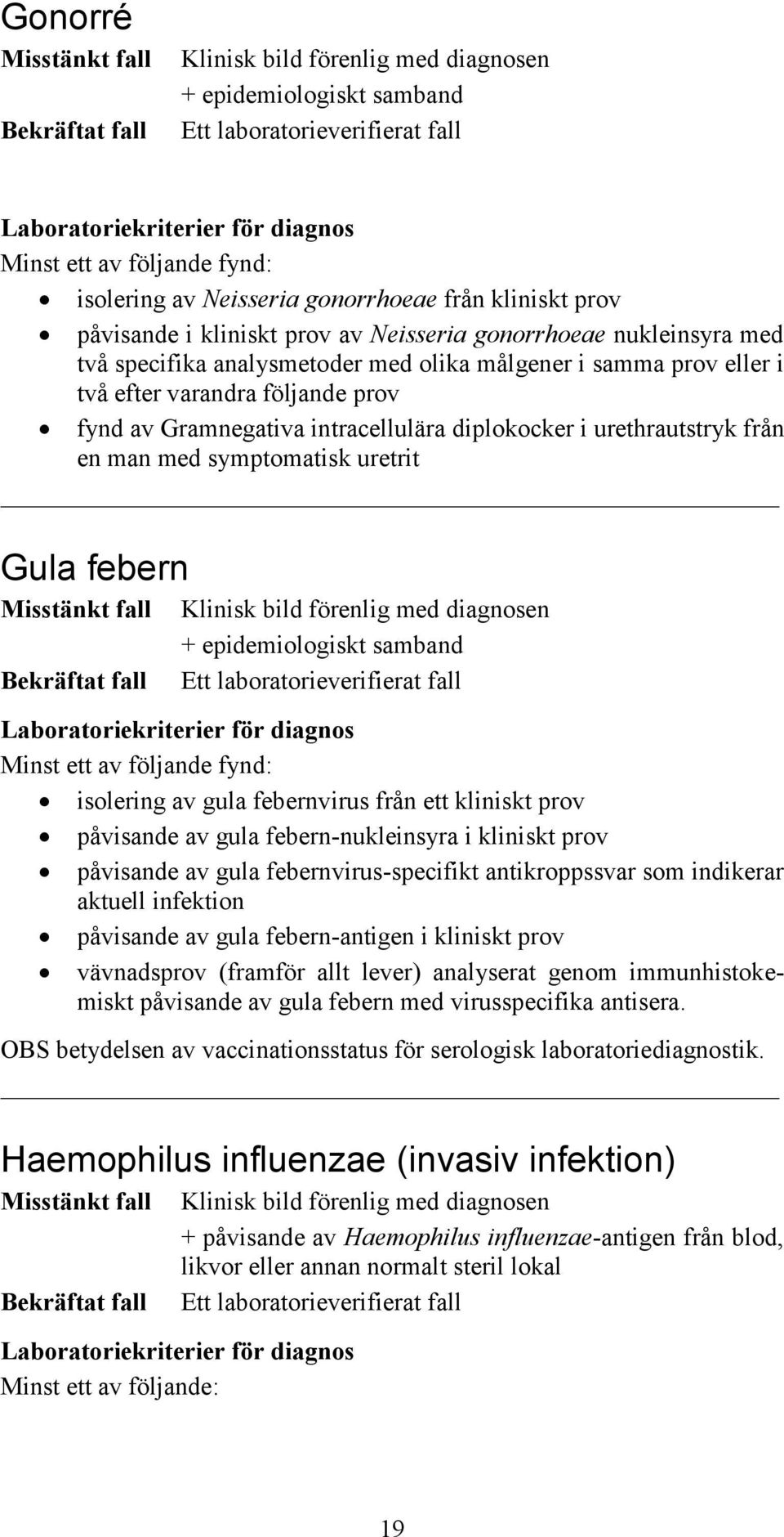 påvisande av gula febern-nukleinsyra i kliniskt prov påvisande av gula febernvirus-specifikt antikroppssvar som indikerar aktuell infektion påvisande av gula febern-antigen i kliniskt prov