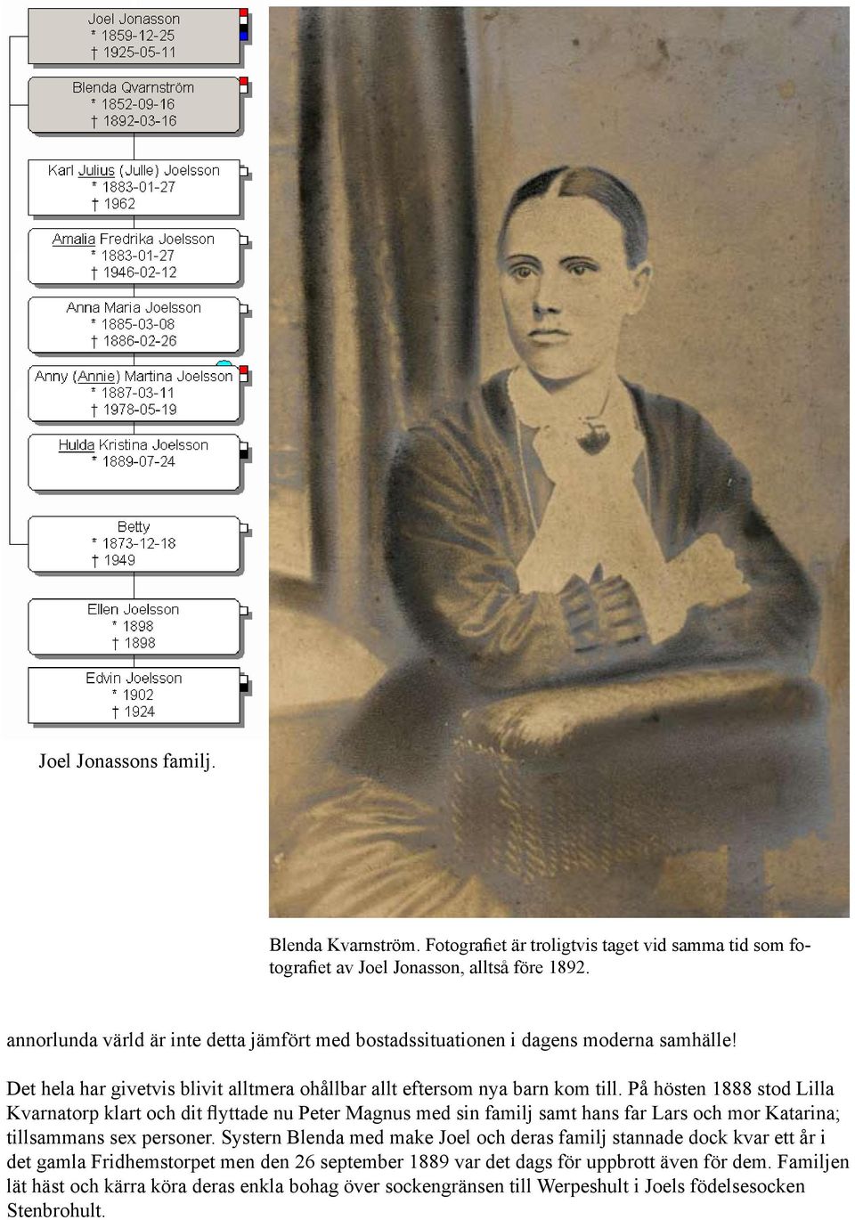 Det hela har givetvis blivit alltmera ohållbar allt eftersom nya barn kom till På hösten 1888 stod Lilla Kvarnatorp klart och dit flyttade nu Peter Magnus med sin familj samt hans far